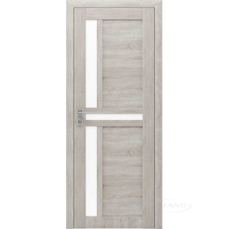 Дверне полотно Rodos Modern Alfa 700 мм, полустекло, дуб сонома