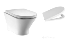 унитаз Roca Nexo подвесной без ободка, сиденье дюропласт медленнопадающее (A34H64L000)