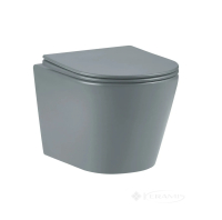 унитаз Imprese Vltava подвесной, rimless, сиденье duroplast, антрацит матовый (c06309615)