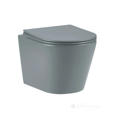 унитаз Imprese Vltava подвесной, rimless, сиденье duroplast, антрацит матовый (c06309615)