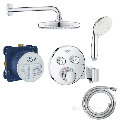 Душевой набор Grohe Grohtherm Smartcontrol + термостат + верхний душ + ручной душ (29120SCN)