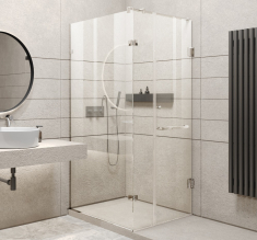 душова кабіна Weston 100x90 скло прозоре, фурнітура: нерж. полірована polish, ручка тримач WK2 (W057)