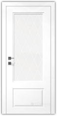 дверное полотно Rodos Cortes Galant 600 мм, со стеклом, белый мат