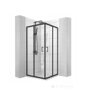 душова кабіна Calani Vito 80x80 black безпечне скло прозоре (CAL-K6002)