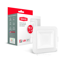 точечный светильник Maxus SDL 3-step квадратный, белый, 9W (1-MAX-01-3-SDL-09-S)