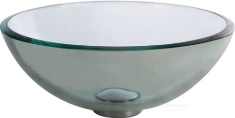Умывальник Kraus GV-101-14-12mm 35,6x35,6 прозрачное зеленоватое стекло