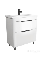 тумбочка с умывальником Мойдодыр Iris 80х86х45 FENOVA 80 напольная, белый глянец (00-0009281)