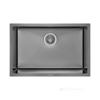 кухонная мойка Granado Under Top L STEEL S201 65х43х22 с сифоном, black (GS09201B)