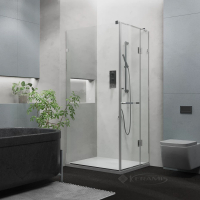 душевая кабина Weston 90x90 стекло прозрачное, фурнитура: нерж. полированная polish, ручка держатель WK3 (W002)