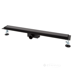 трап лінійний ITAL 700, загартоване скло, комбін. гідрозатвор black glossy (IT02-FT24/700BG)