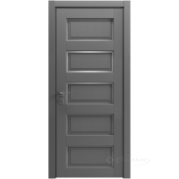 дверное полотно Rodos Style 5 600 мм, полустекло, каштан серый
