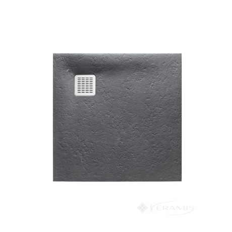 Піддон Roca Terran 80x80 квадратний, графіт + трап + сифон (AP0332032001200)