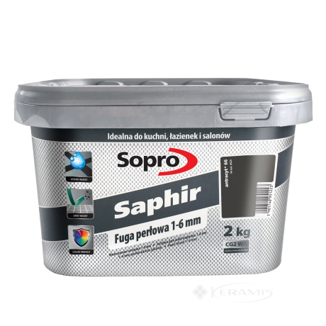 Затирка Sopro Saphir Fuga 66 антрацит 2 кг (9523/2 N)