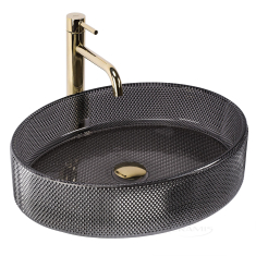 умивальник Rea Mirella Black 49,5x38 глянсовий, чорний (REA-U3524)