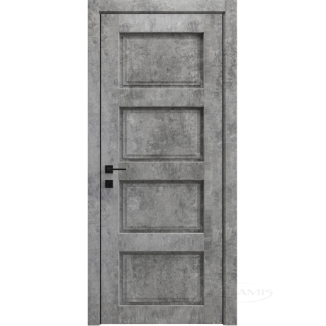 Дверное полотно Rodos Style 4 700 мм, глухое, мрамор серый