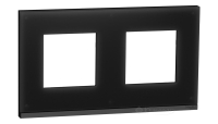 рамка Schneider Electric Unica New 2 пост., черное стекло, антрацит (NU600486)