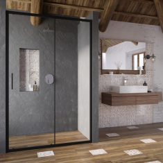 душевая кабина Ravak BLSDP2-120 195 black + glass Transparent (X0PMG0300Z1)