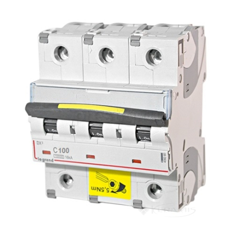Автоматичний вимикач Legrand Dx3 100 A, 400В, 3 п., Тип C, 16 kA (409281)