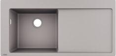 кухонная мойка Hansgrohe S5110-F450 BG 105x41,5x20,5 с правым крылом, серый бетон (43330380)