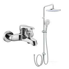 душовий набір Imprese змішувач для ванни Witow + душова система Bila Desne (10080+T-00260SQ), хром (SET20230606)
