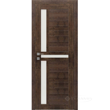 Дверне полотно Rodos Modern Alfa 900 мм, напівскло, акація темна