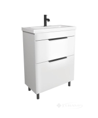 тумбочка з умивальником Мойдодир Iris 60х86х45 FENOVA 65 підлогова, білий глянець (00-0009279)