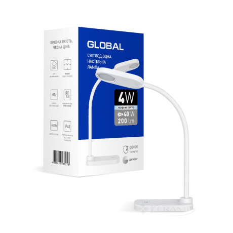 Настільна лампа Global Desk lamp 4W 4100K біла (1-GDL-02-0441-WT)