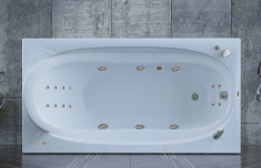 гідромасажна ванна WGT Rialto Arona 180x90 + корпус+рама+злив/перелив (RLTARN180HLUPGW)