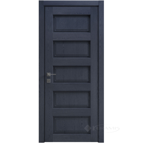 Дверное полотно Rodos Style 5 600 мм, глухое, сосна браш cobalt