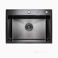 кухонна мийка Platinum Handmade 58x43x22 PVD чорна (SP000032264)