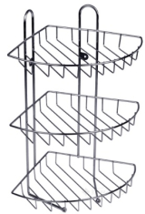 поличка-сітка Arino напівкругла з кріпленням 23 х 23 х 44 см кутова трикутна (280408)