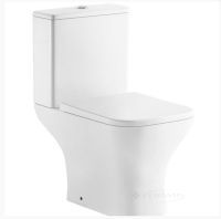 унитаз-компакт Domospa by Ravak WC Concept Style Combi RimOff, без ободка, с сиденьем, белый (RKUM100009)