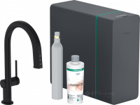 смеситель для кухни Hansgrohe Aqittura 210, с фильтром SodaSystem, черный матовый (76806670)