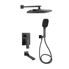 душевая система Qtap Gemini скрытого монтажа на три потребителя, gunmetal black PVD (QTGEM114GMB45704)