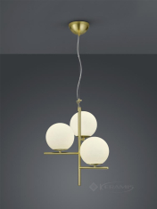 подвесной светильник Trio Pure, латунь матовая, белый, 3 лампы (302000308)