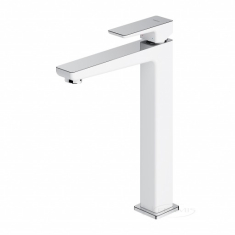 смеситель для умывальника Omnires Parma chrome/white, высокий (PM7412CRB)