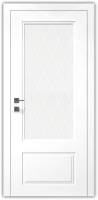 дверное полотно Rodos Cortes Galant 800 мм, со стеклом, белый мат
