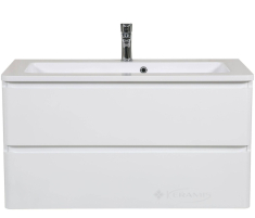 тумбочка Aqua Rodos Акцент 99x52x46,5 с умывальником "Альфа", консольная, белая (АР000040137)