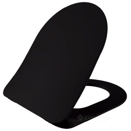 Сидіння Creavit Free чорне, дюропластів, повільно падає (KC0903.01.1400 E)