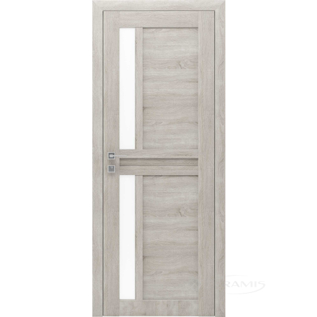 Дверное полотно Rodos Modern Alfa 600 мм, полустекло 1, дуб сонома