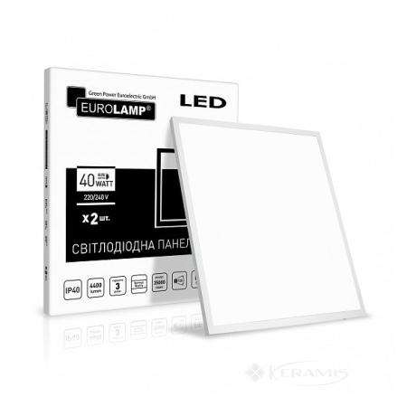 Світильник стельовий Eurolamp 595x595 40W 5000К (LED-Panel-40/50(110)(2))