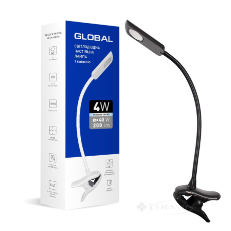 Настільна лампа Global Desk lamp 4W 4100K чорна (1-GDL-03-0441-BL)
