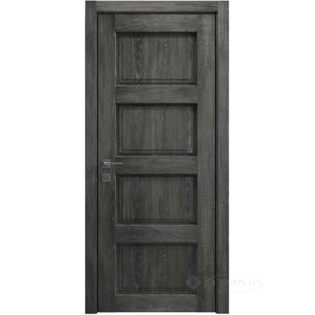 Дверное полотно Rodos Style 4 800 мм, глухое, дуб шале графит