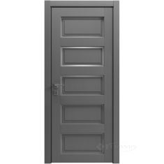 дверное полотно Rodos Style 5 900 мм, полустекло, каштан серый