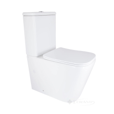 унітаз-компакт Qtap Stenava Rimless безободковий, з сидінням Soft-close, білий (QT27228303W)