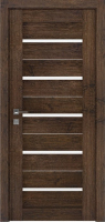 дверное полотно Rodos Modern Lazio 700 мм, с полустеклом, акация темная