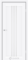 дверное полотно Leador Verona 900х2000, белый матовый, стекло сатин белый