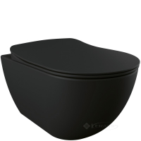 унітаз Creavit Free підвісний, без обідка, чорний + сидіння soft-close (FE322-11SM00E-0000+KC0903.01.1400 E)