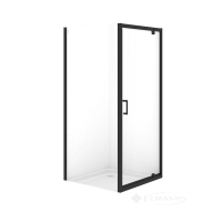 душевая кабина Cersanit Brasco 90x90x190, черная, распашная дверца, прозрачное стекло (S168-012)