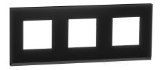 рамка Schneider Electric Unica New 3 пост., черное стекло, антрацит (NU600686)